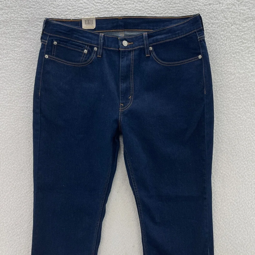 Levis Jeans Mens 36x30 Blue 514 Straight Stretch Dark Wash Stretch Denim Cowboy